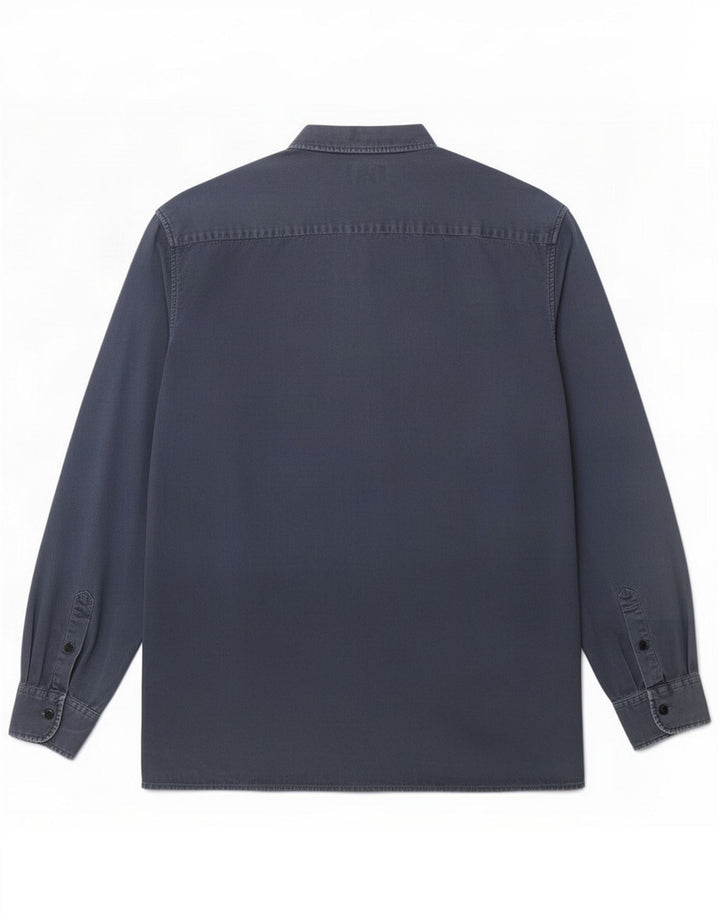 Schott Camicia da uomo grande in cotone blu