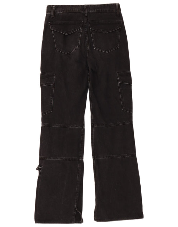 Jeans larghi cargo da donna Zara EU 32 2XS W22 L30 cotone nero