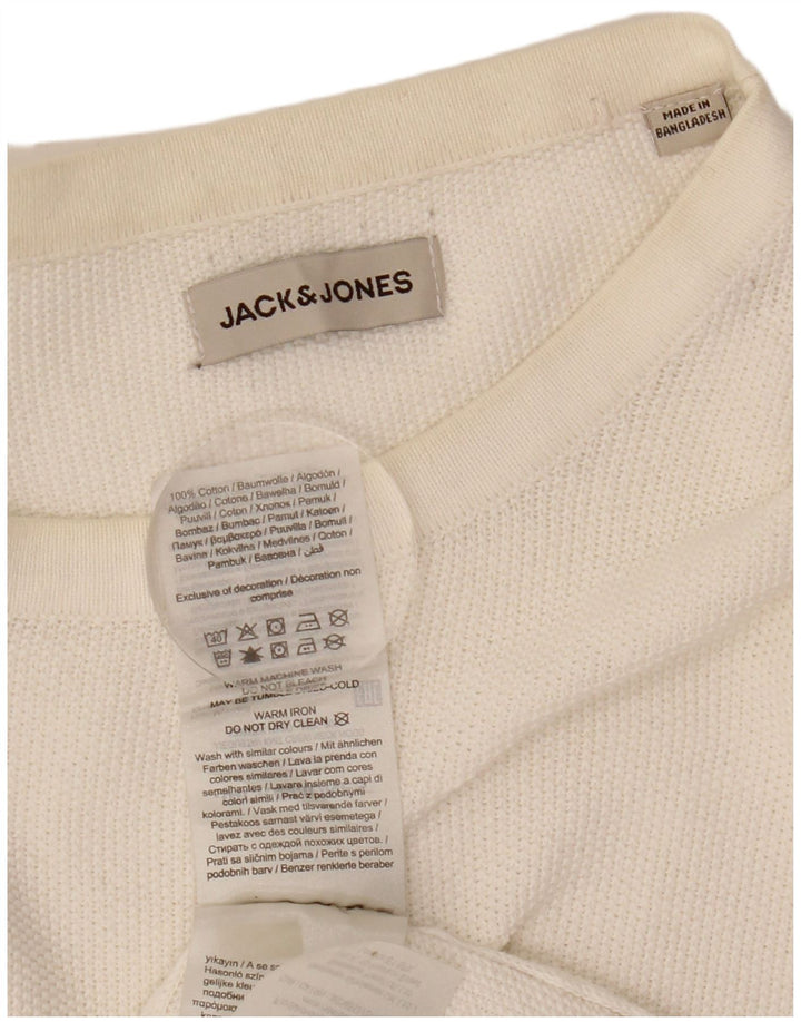 Maglione maglione girocollo da uomo Jack & Jones grande cotone bianco