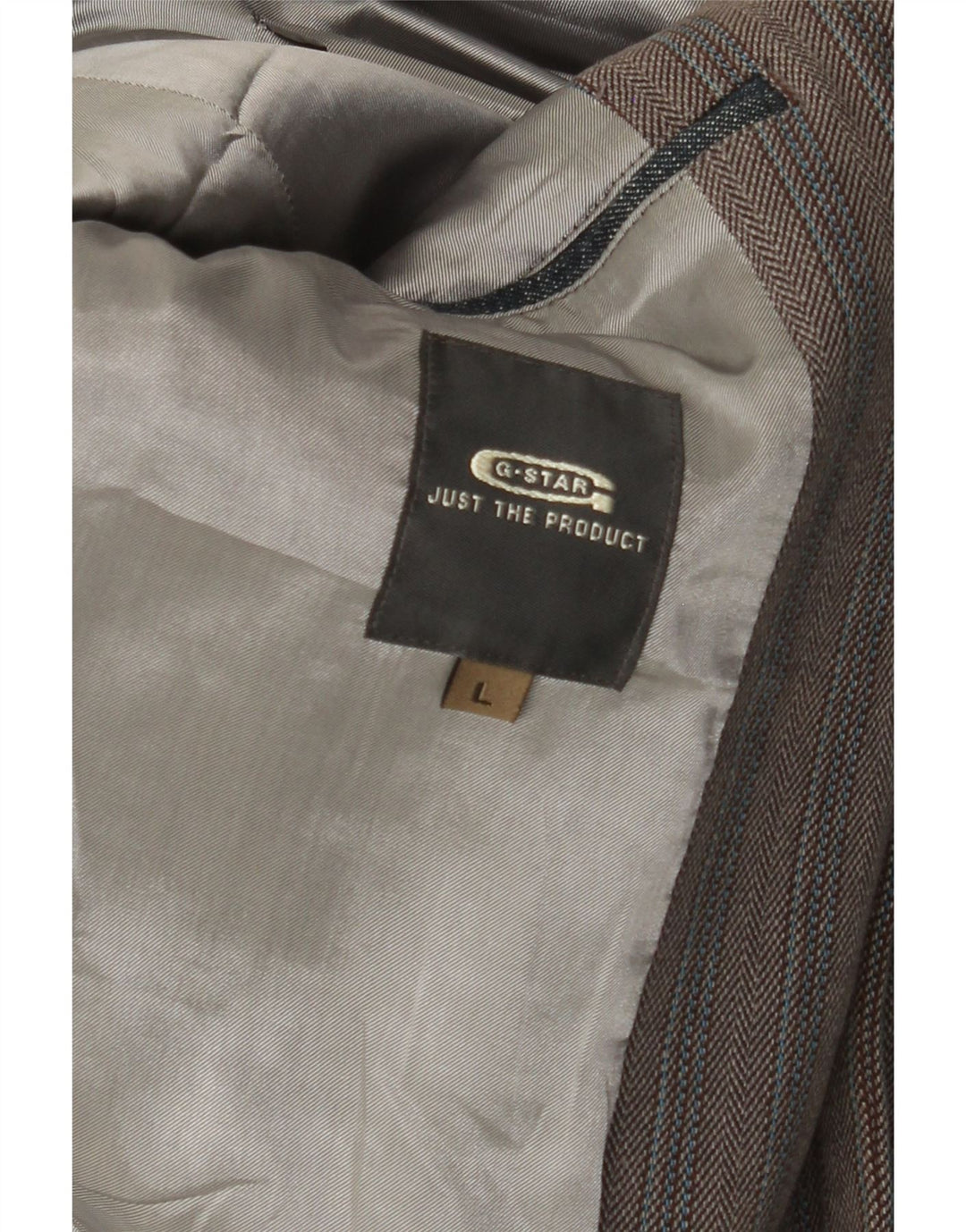 Giacca blazer a 2 bottoni con grafica G-Star da uomo UK 40 a righe grandi grigie