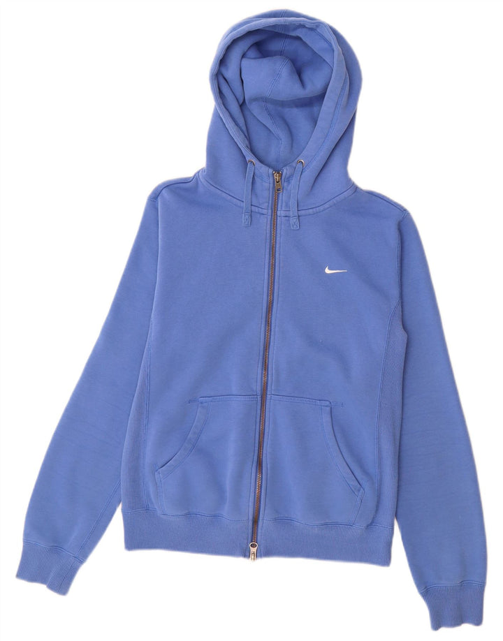 Felpa con cappuccio e zip da donna Nike UK 12 cotone blu medio