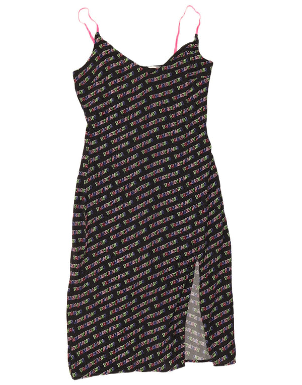 Abito sottoveste grafico da donna Tommy Hilfiger UK 6 XS viscosa nera