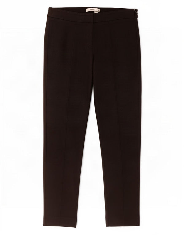 Pantaloni casual slim da donna Marella UK 10 Small W28 L27 Acetato nero