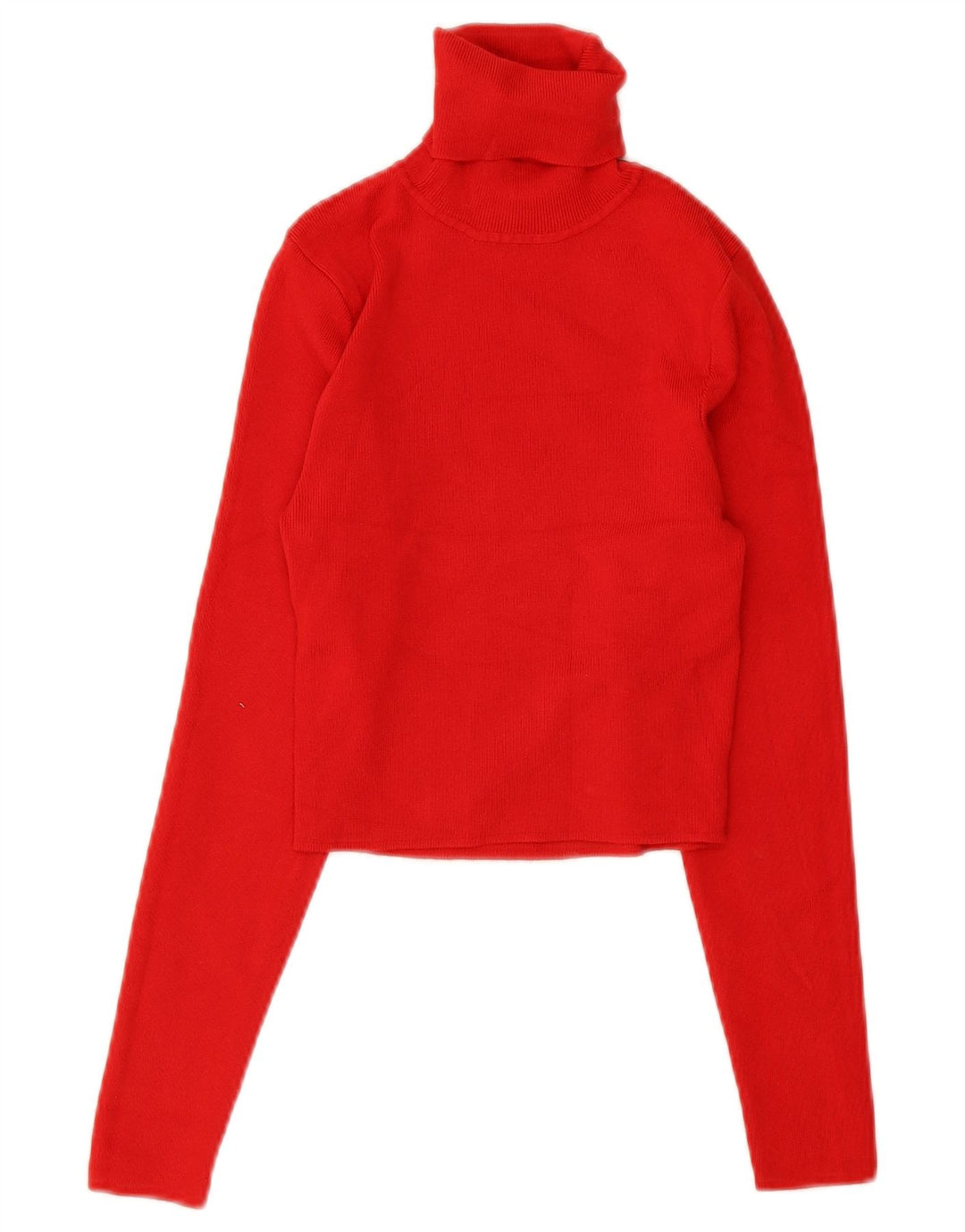 Maglione corto da donna Zara con collo alto, UK 12, viscosa rossa media