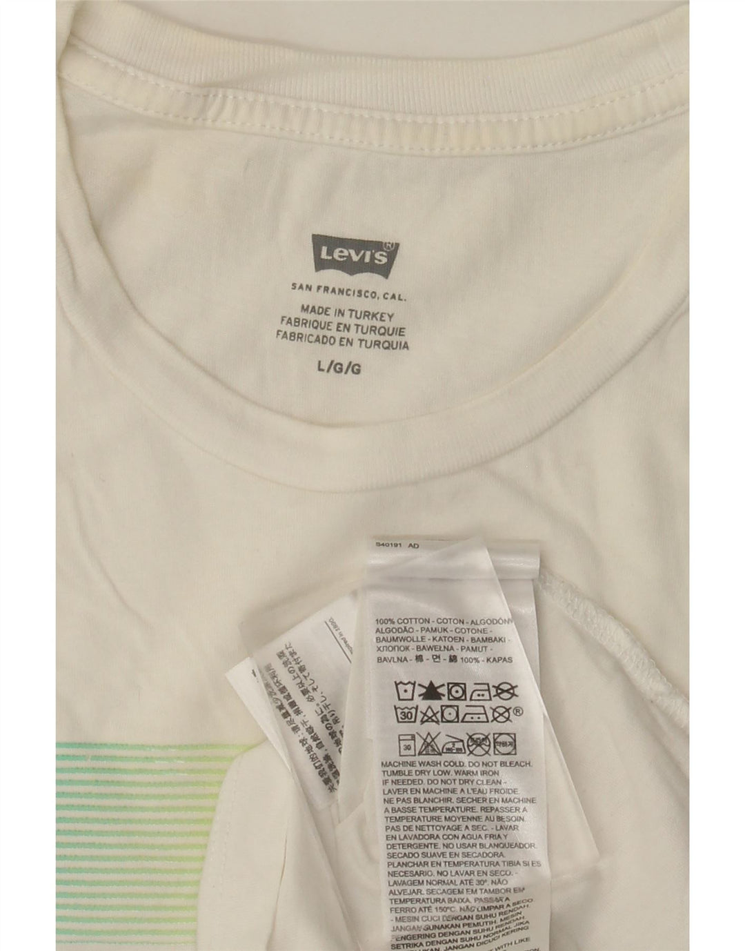 T-shirt grafica da uomo Levi's Top grande in cotone bianco