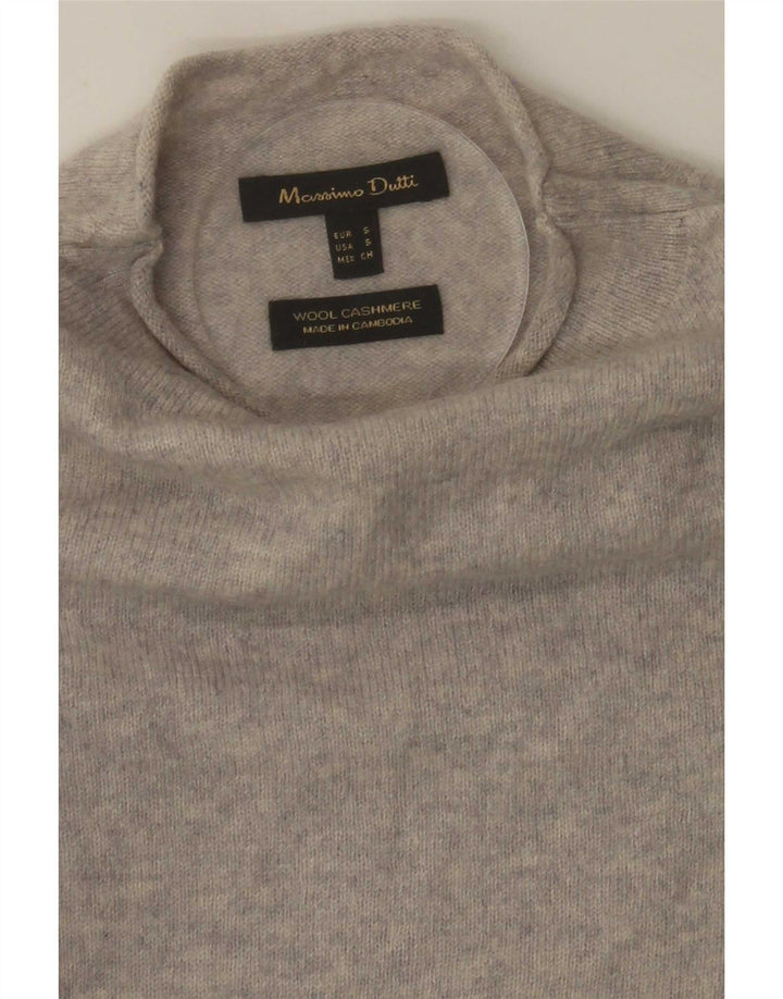 Maglione maglione a collo alto da donna Massimo Dutti UK 10 piccolo in lana grigia