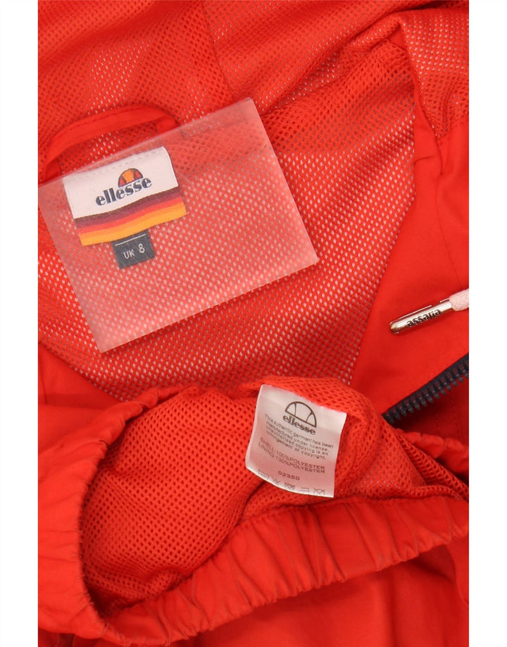 ELLESSE Womens Hooded Graphic Anorak Jacket UK 8 Small Red Polyester