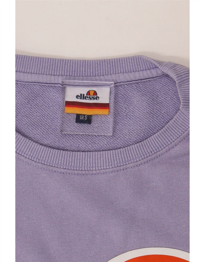 ELLESSE Mens Graphic Sweatshirt Jumper Small Purple Cotton Vintage Ellesse and Second-Hand Ellesse from Messina Hembry 