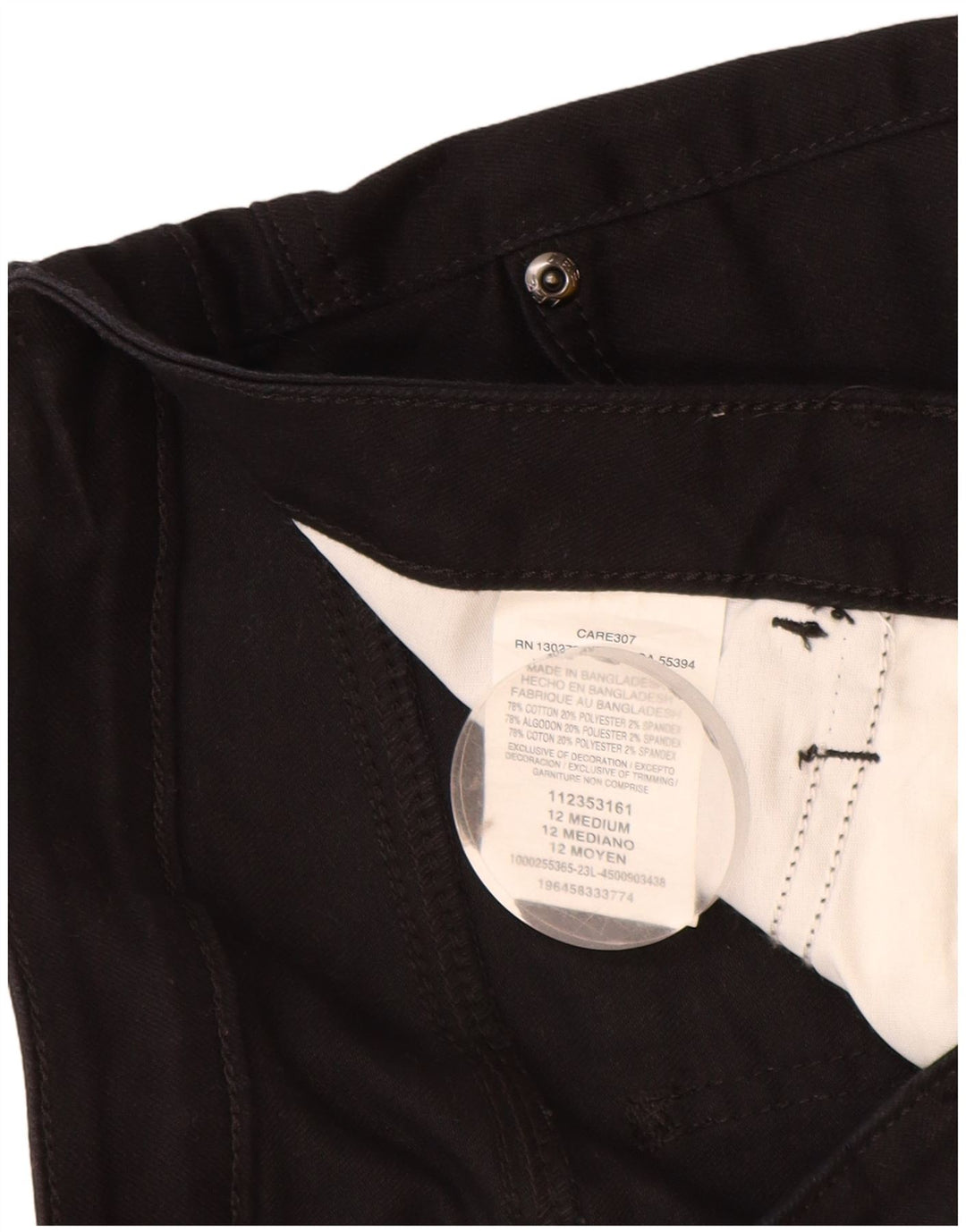 Pantaloncini di jeans da donna Lee US 12 Large W32 cotone nero