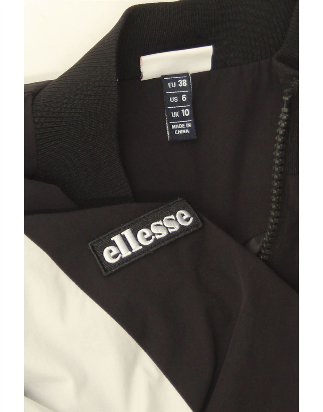 Giacca da ginnastica corta da donna Ellesse UK 10 Small Black Colourblock