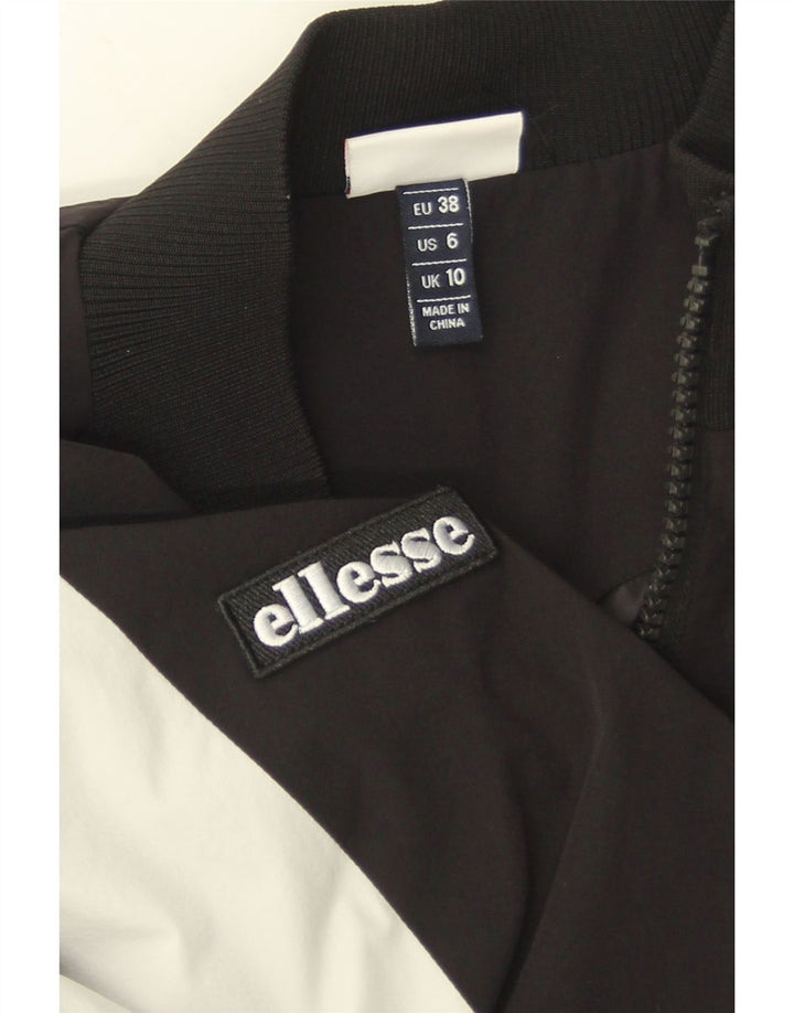 Giacca da ginnastica corta da donna Ellesse UK 10 Small Black Colourblock