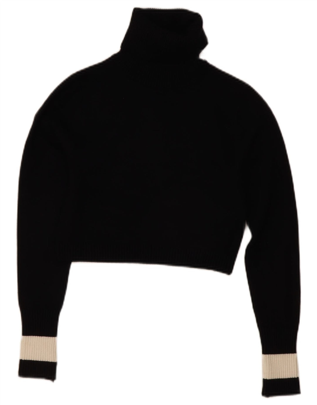 Maglione corto da donna Zara con collo alto, UK 12, color block medio nero