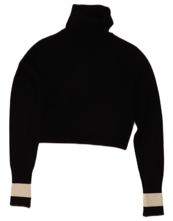 Maglione corto da donna Zara con collo alto, UK 12, color block medio nero