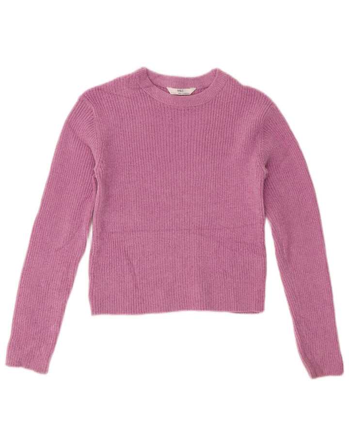 Top corto per ragazze Marks & Spencer a maniche lunghe 11-12 anni in poliestere rosa
