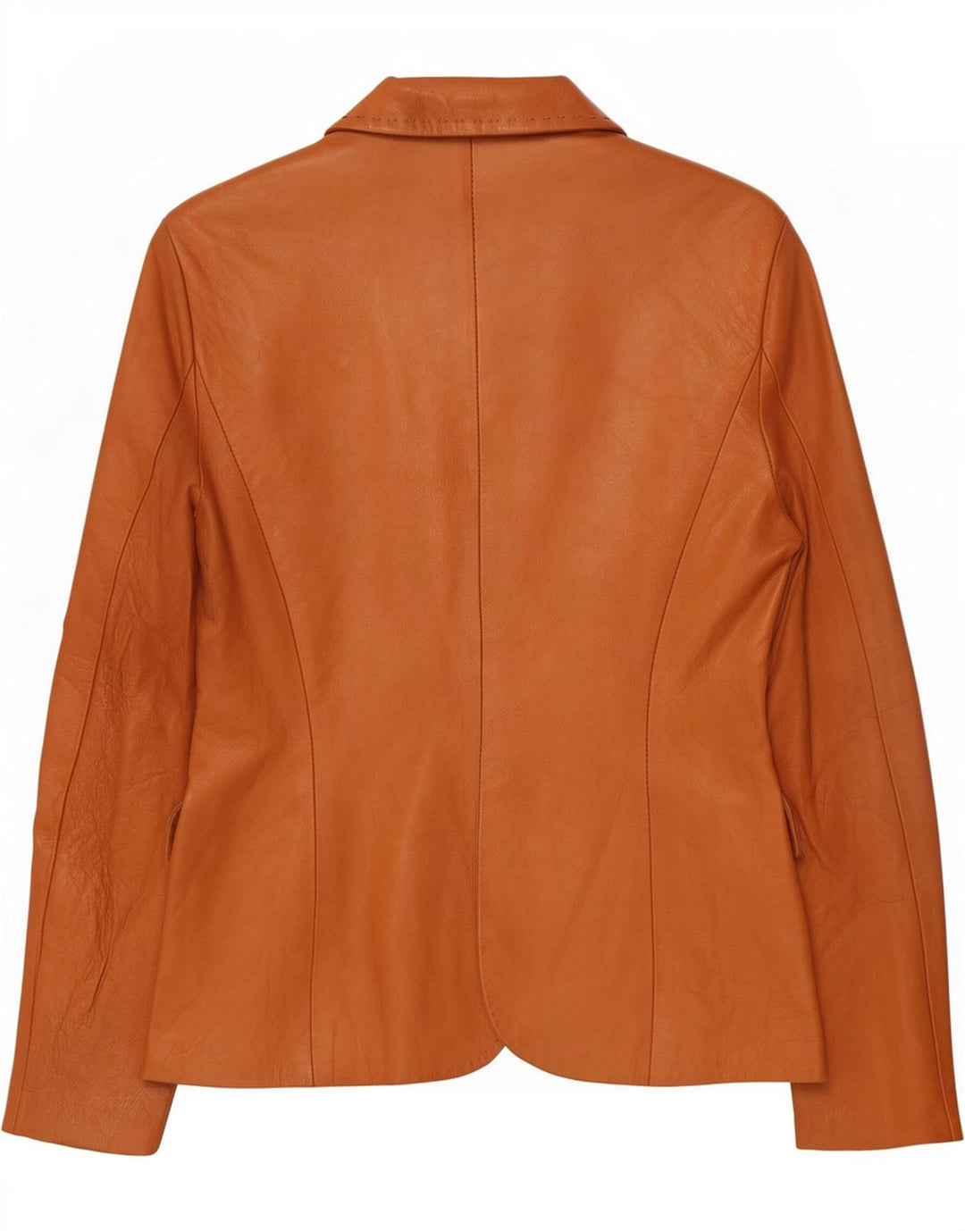 Giacca blazer in pelle da donna a 3 bottoni Atos Lombardini IT 46 Large Marrone