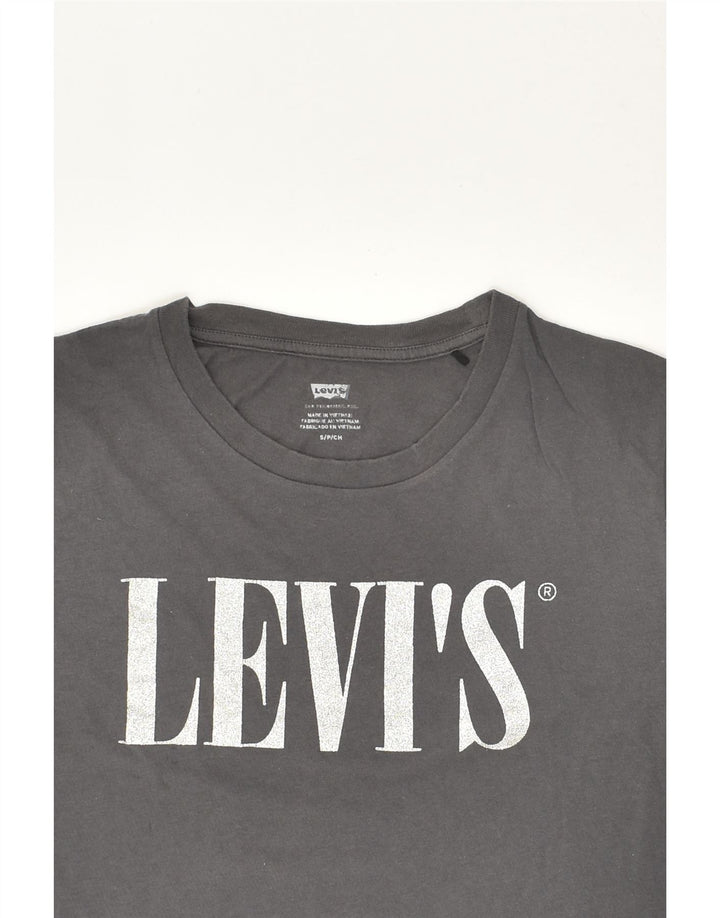 LEVI'S Womens Graphic T-Shirt Top UK 10 Small Grey Cotton | Vintage Levi's | Thrift | Second-Hand Levi's | Used Clothing | Messina Hembry 