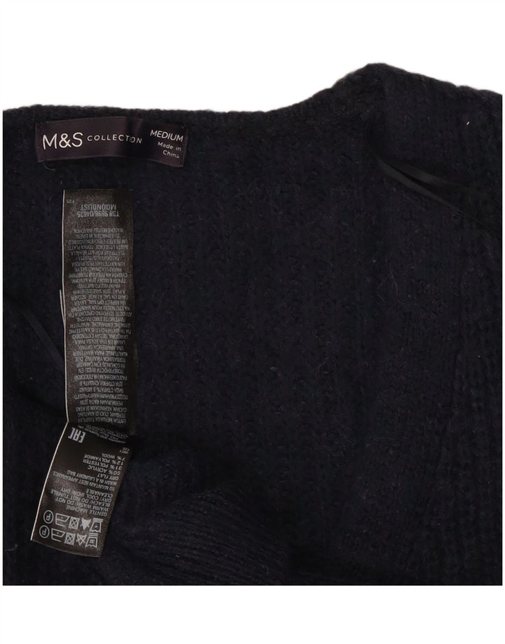 Maglione cardigan da donna Marks & Spencer UK 14 Acrilico blu navy medio