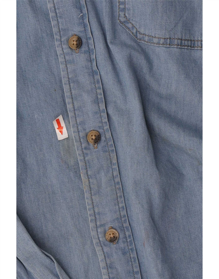 Camicia di jeans vestibilità regolare da uomo Wrangler grande cotone blu