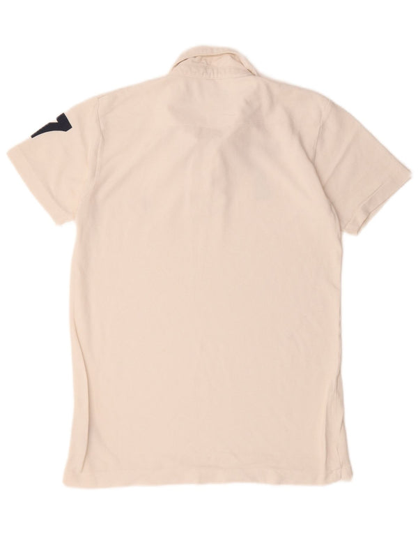 Polo grafica da uomo French Connection piccola in cotone bianco sporco