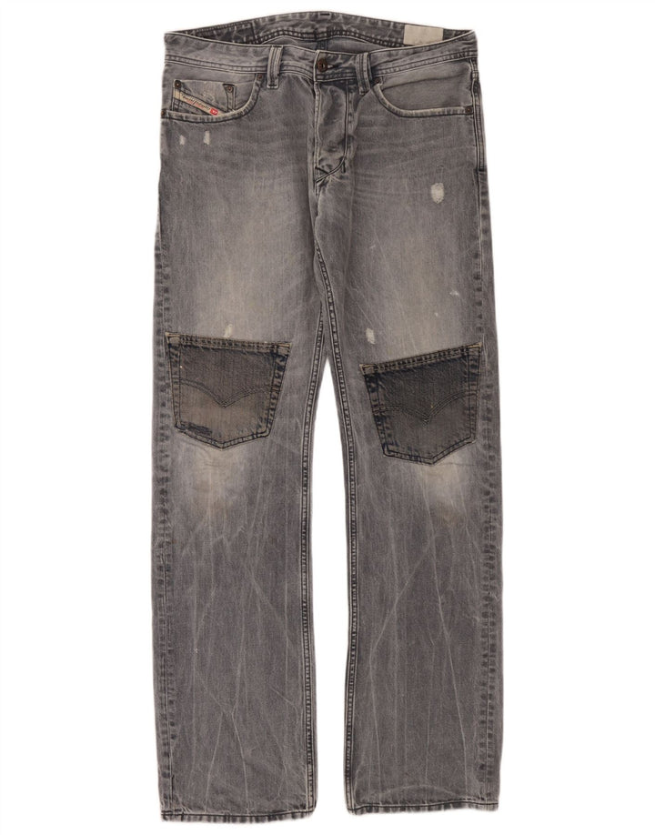 Jeans dritti cargo da uomo Diesel W32 L34 in cotone blu