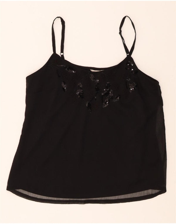 MONSOON Womens Cami Top UK 12 Medium Black Polyester