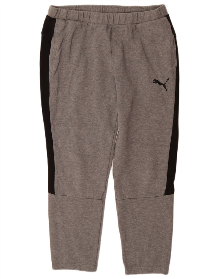 Pantaloni da tuta da uomo PUMA grandi in cotone color block grigio