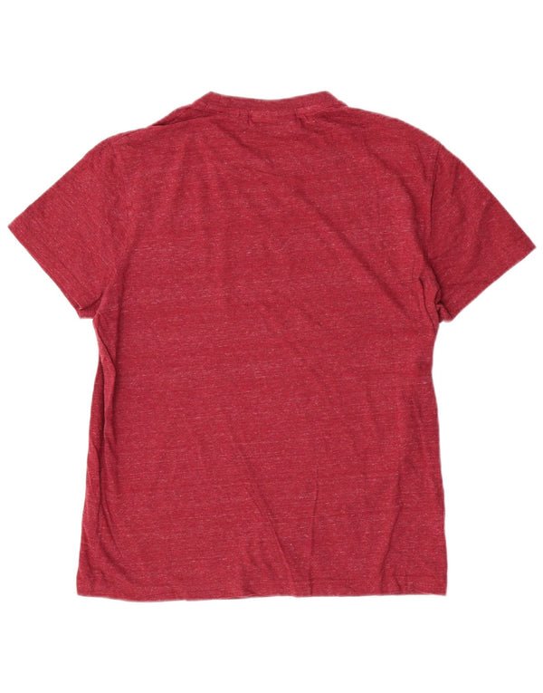T-shirt da donna Superdry Top UK 16 grande cotone chiazzato rosso