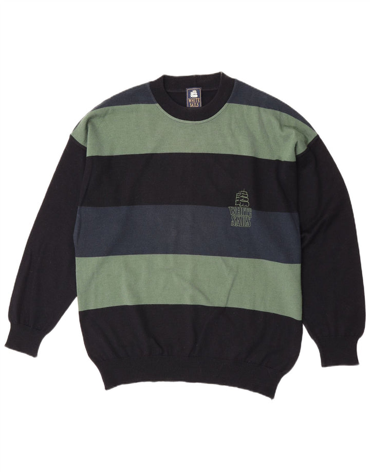 Maglione girocollo da uomo White Sails grande blocco di colori multicolore