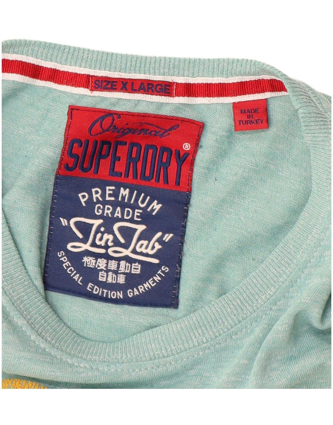 T-shirt grafica da uomo SUPERDRY Top XL in cotone blu