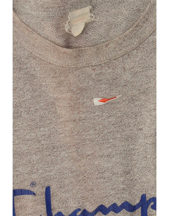 T-shirt grafica da uomo Champion Top in cotone grigio medio