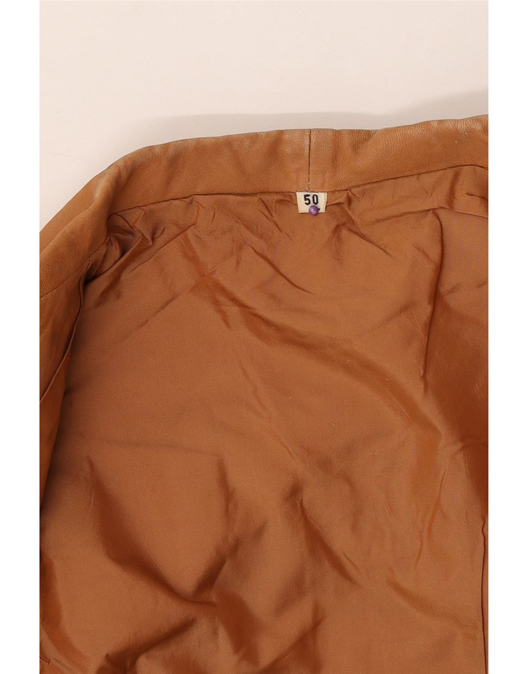 Giacca in pelle vintage da donna IT 50 XL Beige