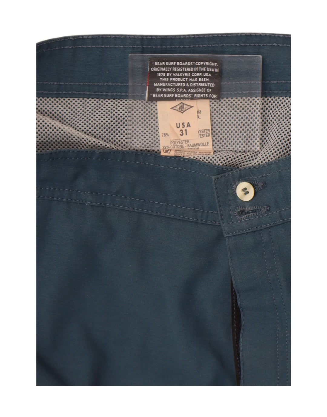 Pantaloncini da bagno da uomo Bear, poliestere color block medio blu navy
