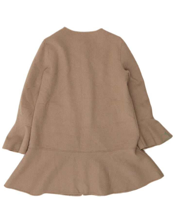 Soprabito fatto a mano da donna Zara UK 14 Lana beige medio