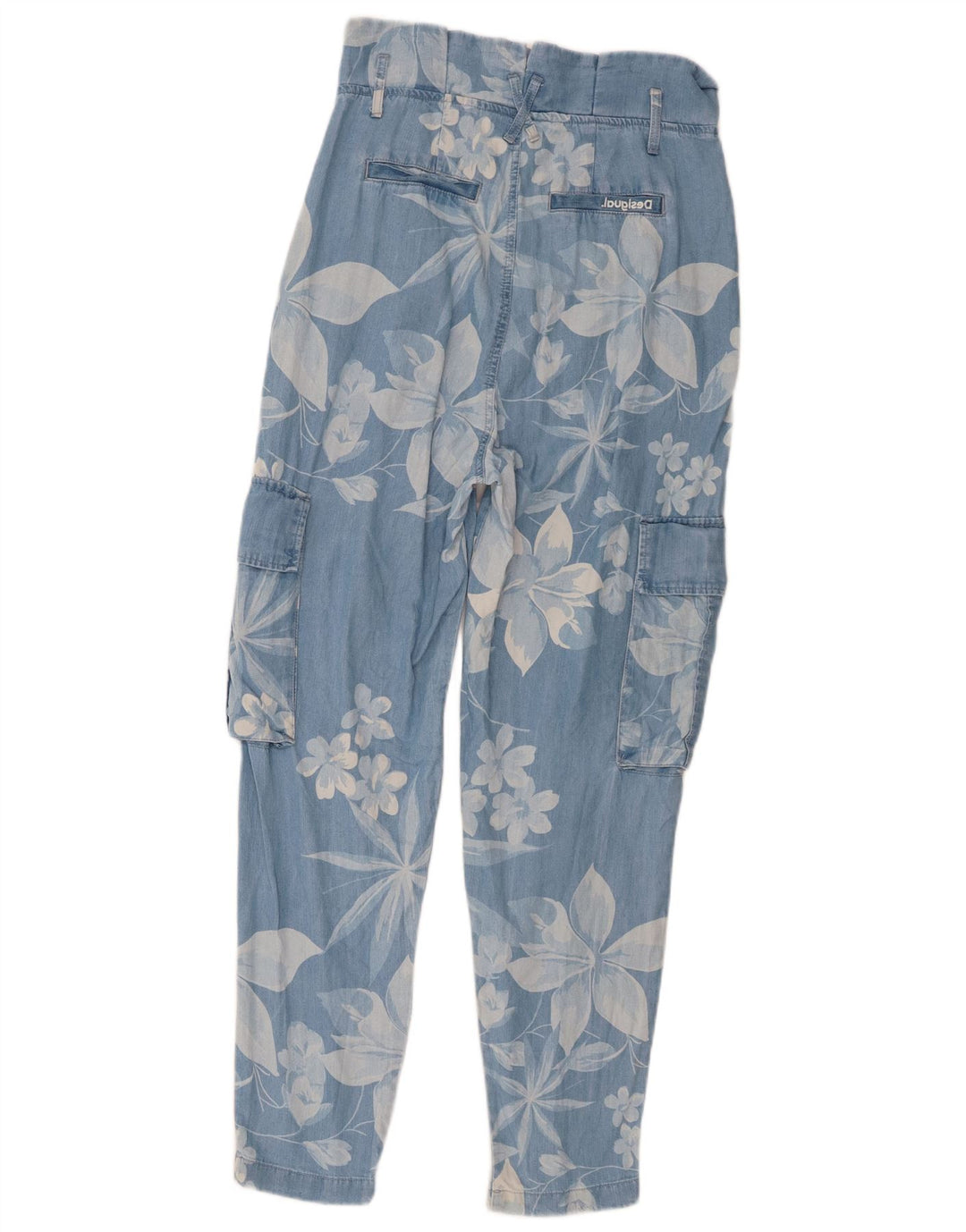 Pantaloni Cargo Harem da donna Desigual medi W32 L28 Lyocell floreale blu