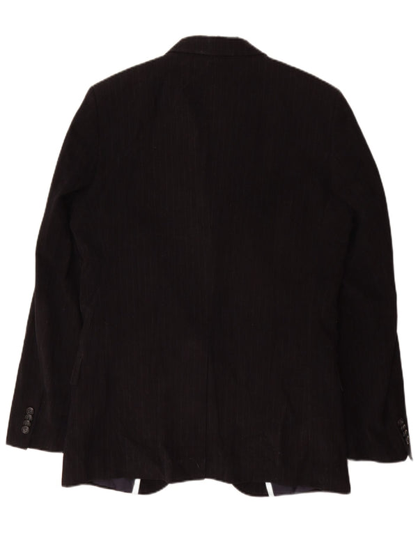 Giacca blazer da uomo a 2 bottoni HUGO BOSS EU 50 grande cotone gessato nero