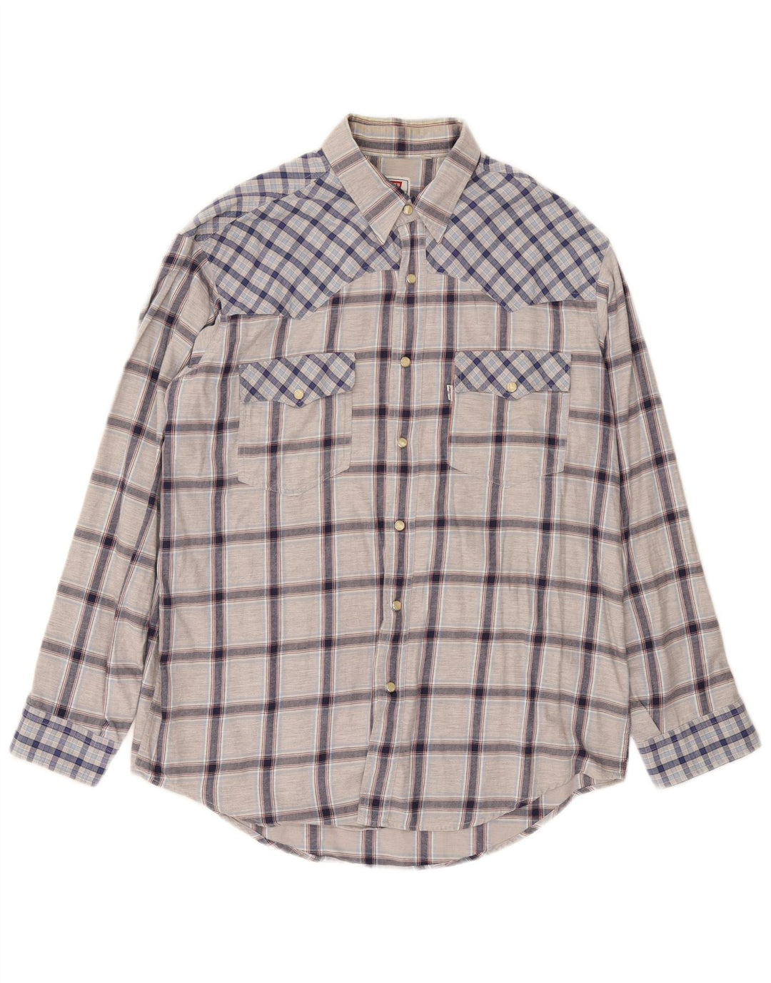 Camicia Levi's da uomo in cotone a quadri grigi grandi