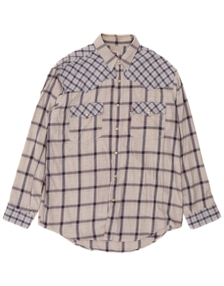 Camicia Levi's da uomo in cotone a quadri grigi grandi