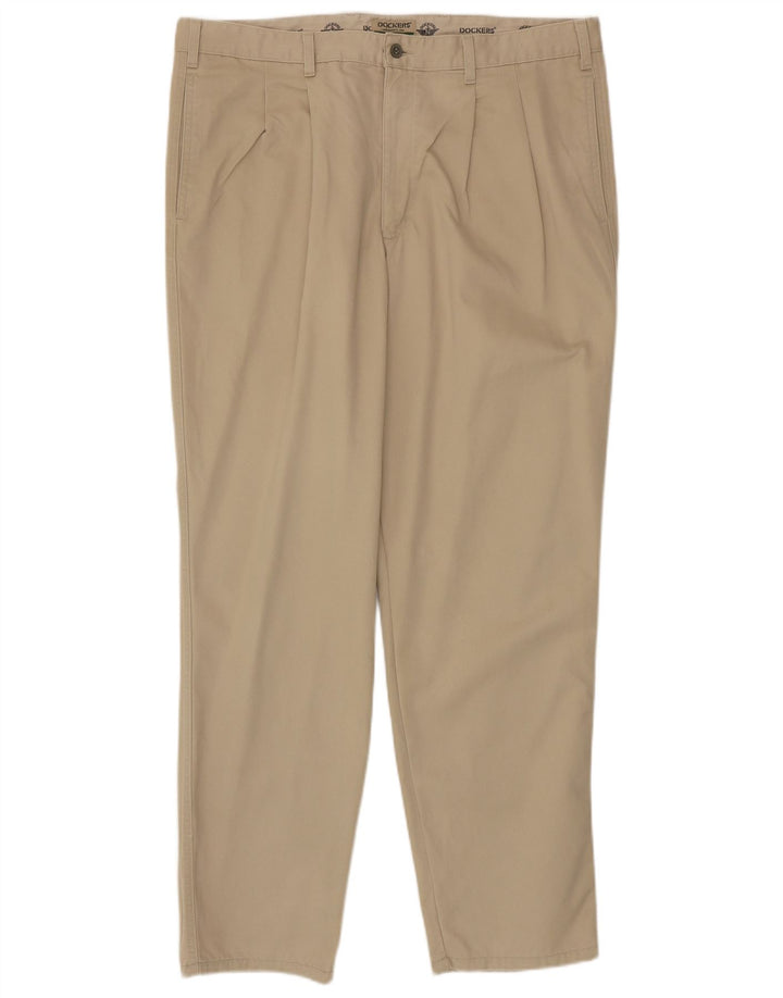Pantaloni chino con pegging da uomo Dockers W40 L32 in cotone beige