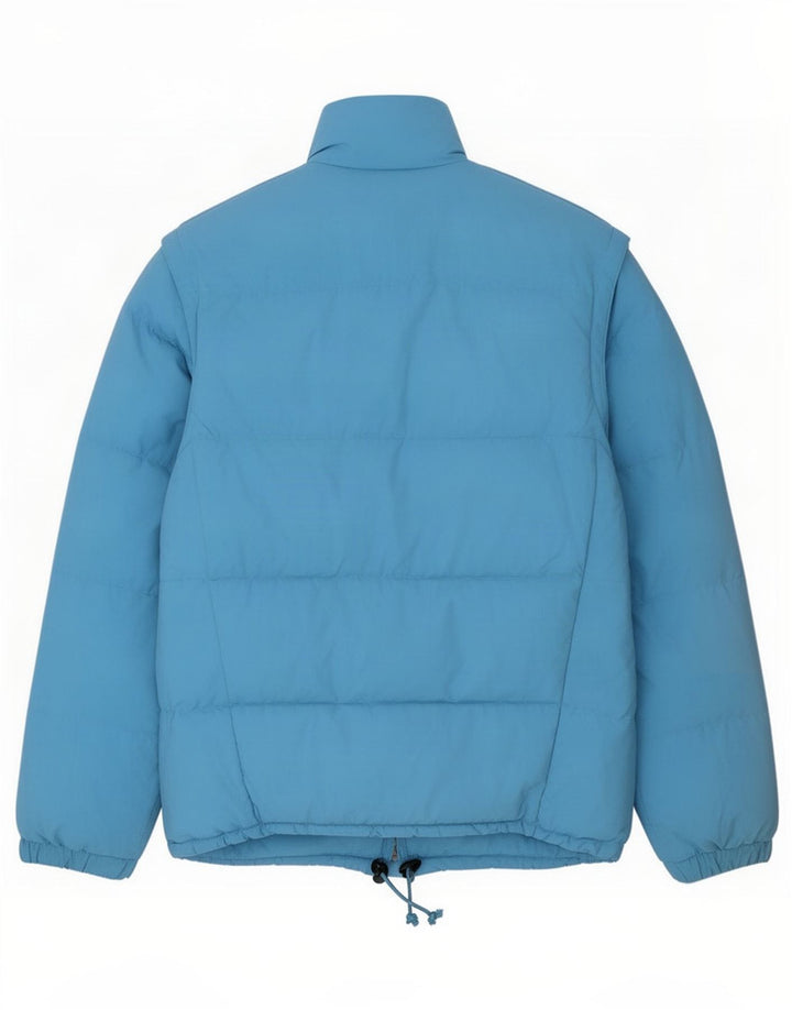 Giacca imbottita da uomo vintage UK 40 grande blu in poliammide