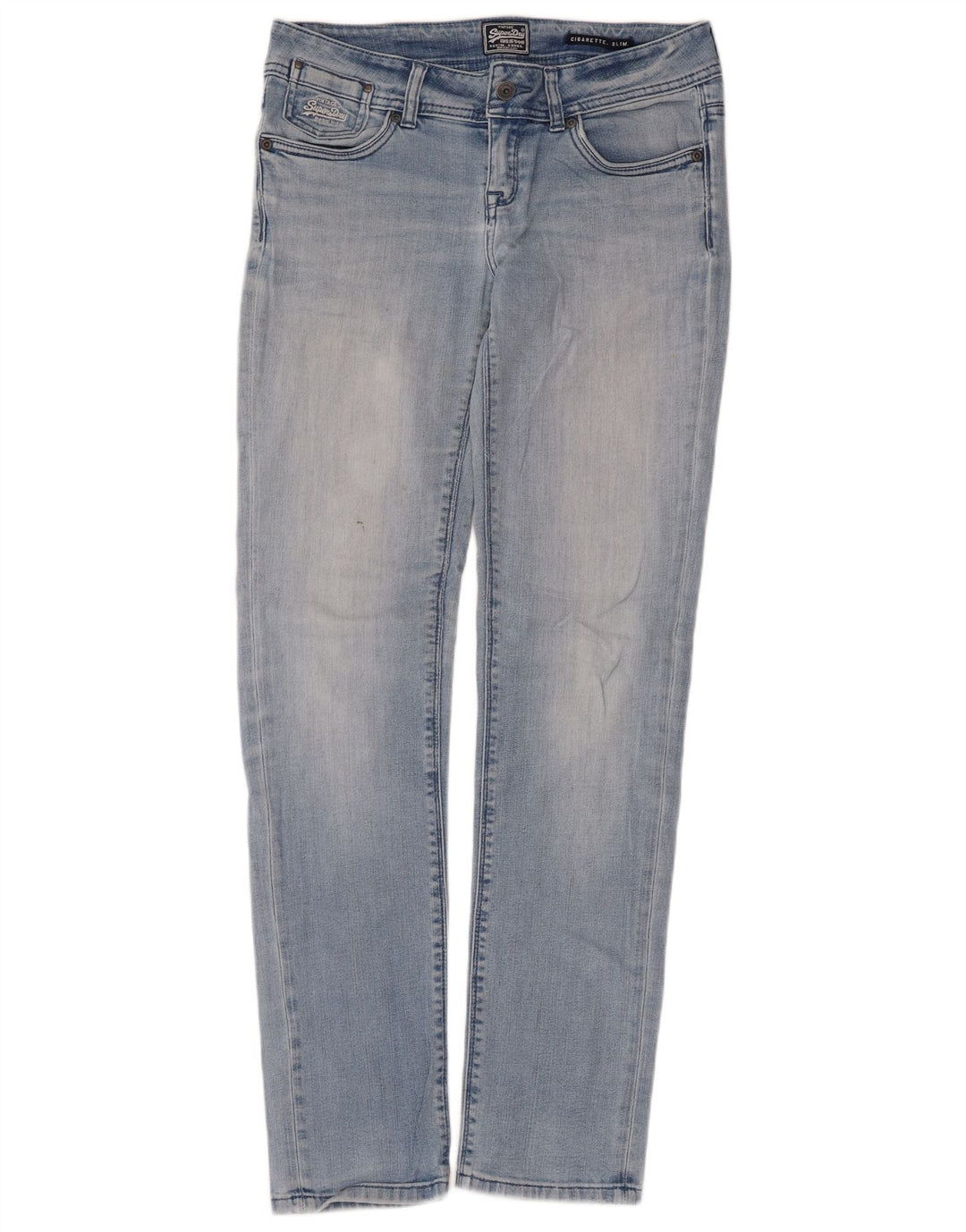 Jeans slim a sigaretta da donna Superdry W29 L32 cotone blu