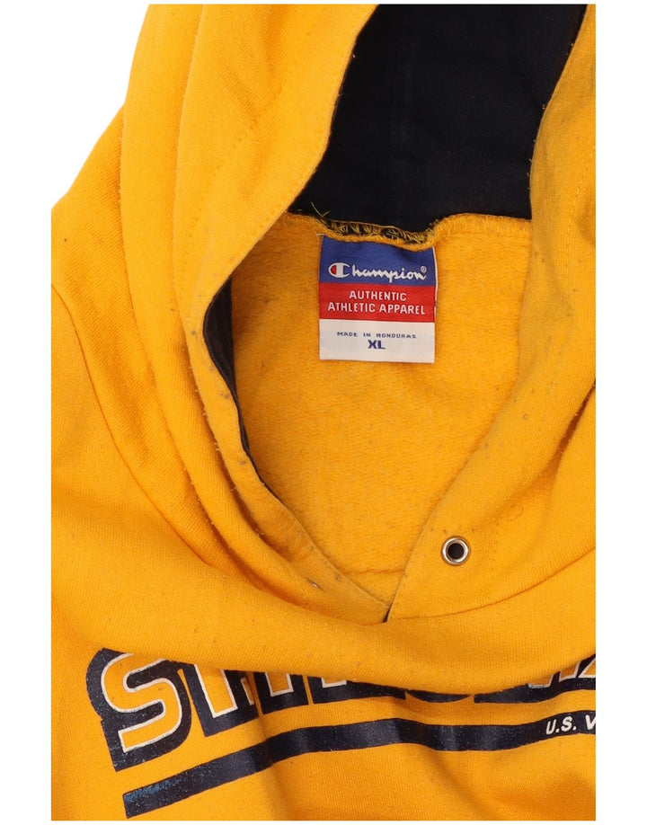 Felpa con cappuccio grafica da uomo Champion XL color block giallo