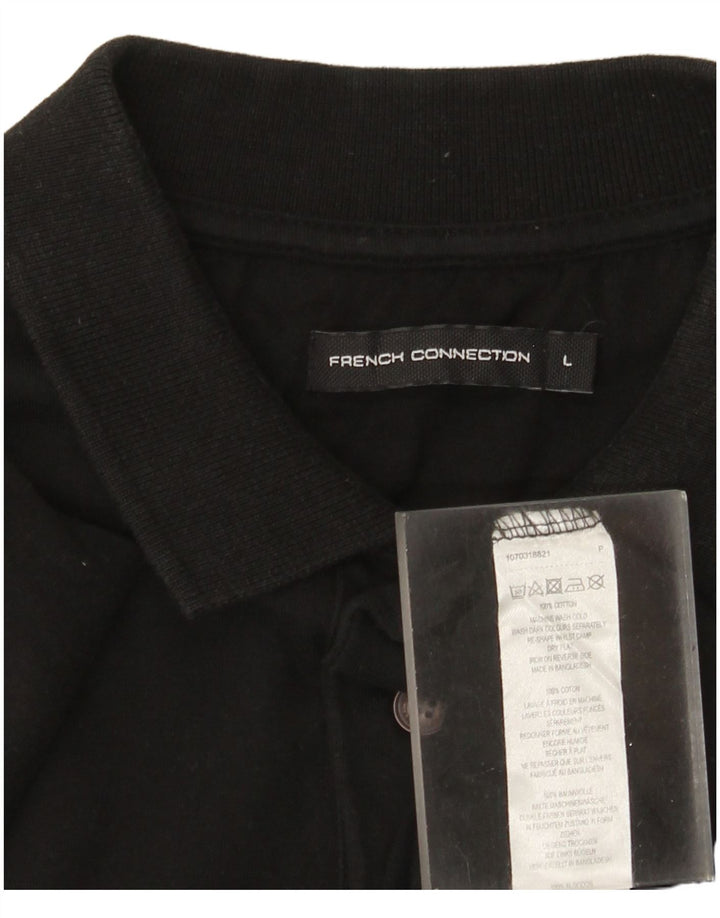 Polo da uomo French Connection grande in cotone nero