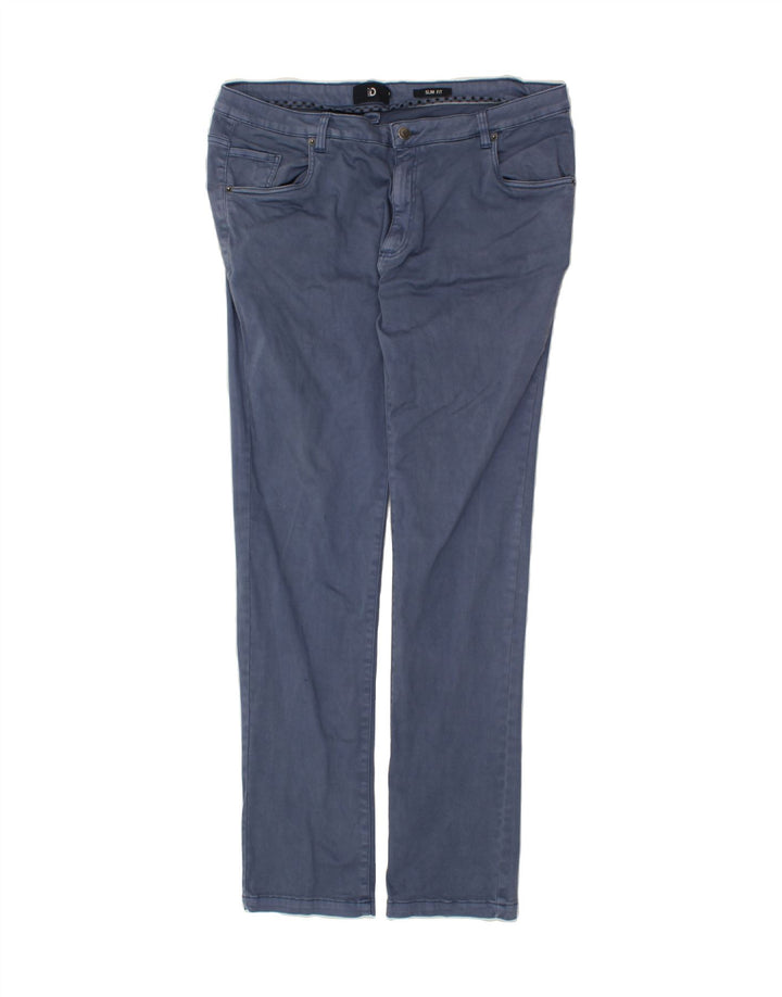 DACK'S Mens Slim Casual Trousers 3XL W38 L32 Blue Cotton Vintage Dack's and Second-Hand Dack's from Messina Hembry 