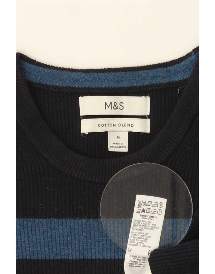 Maglione maglione girocollo da uomo Marks & Spencer medio poliestere blu navy