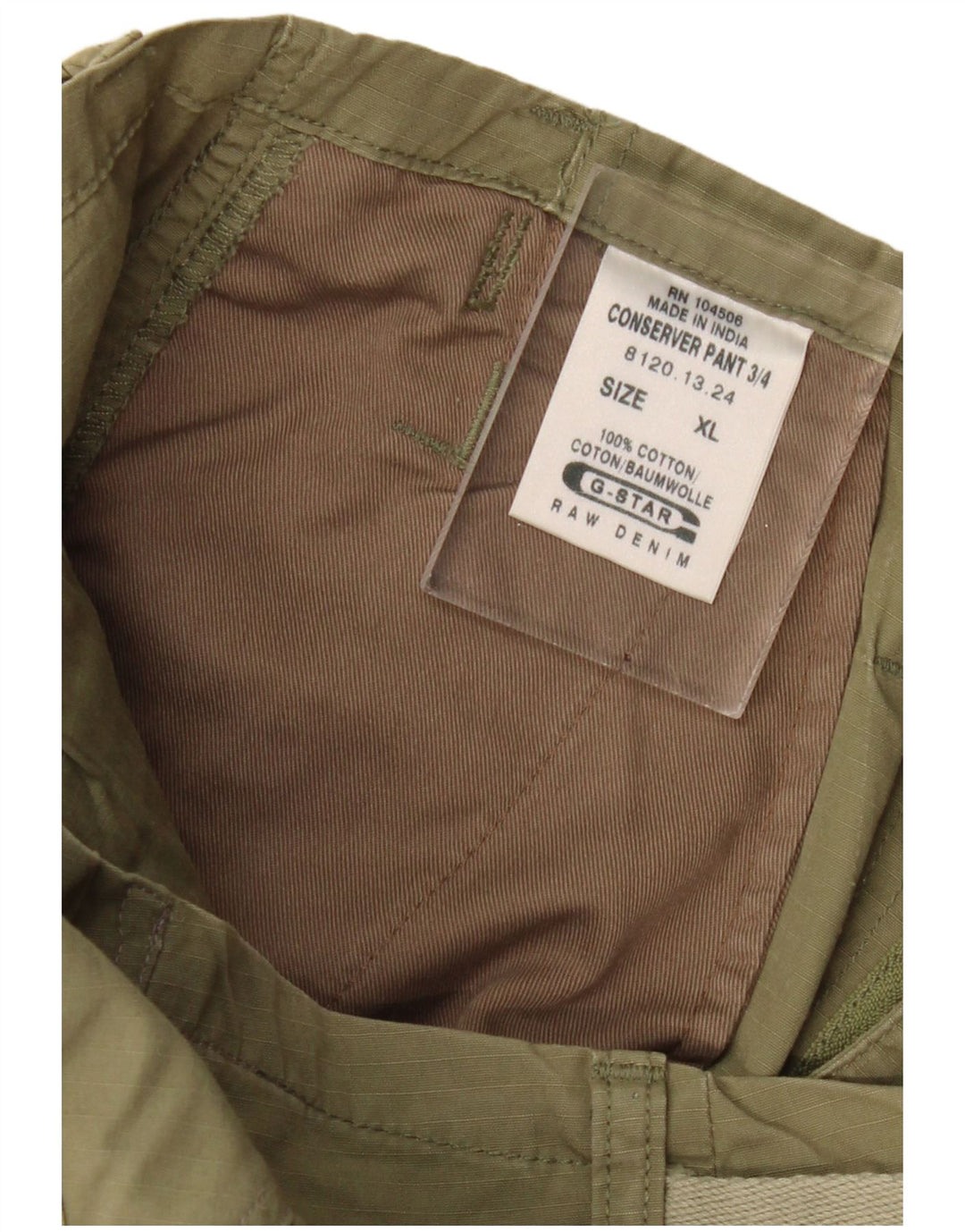 Pantaloni cargo Capri da uomo G-Star XL W40 L22 cotone kaki