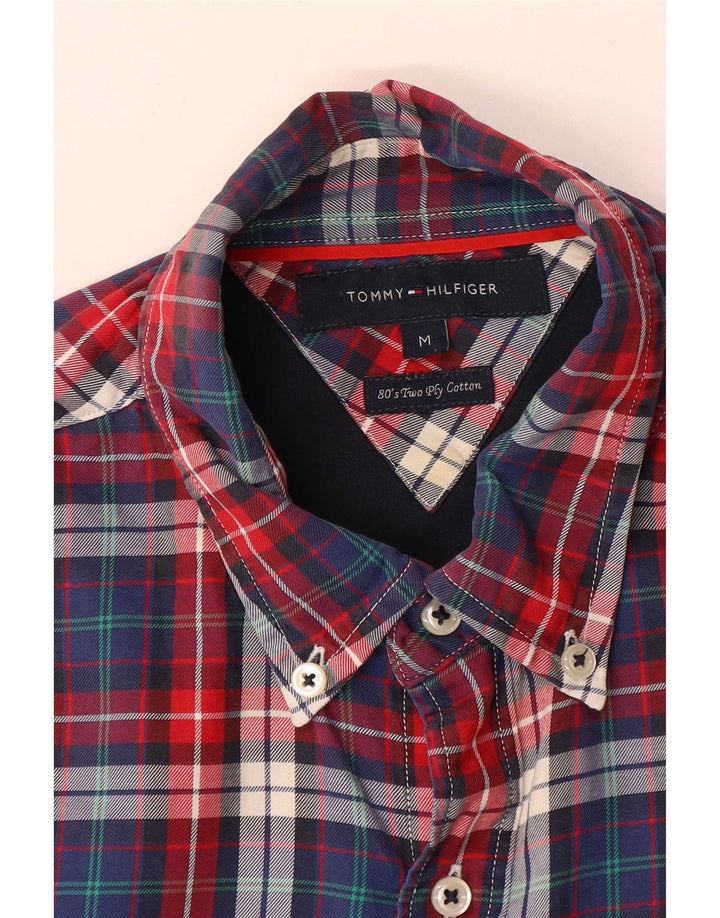 Camicia da uomo Tommy Hilfiger in cotone scozzese rosso medio