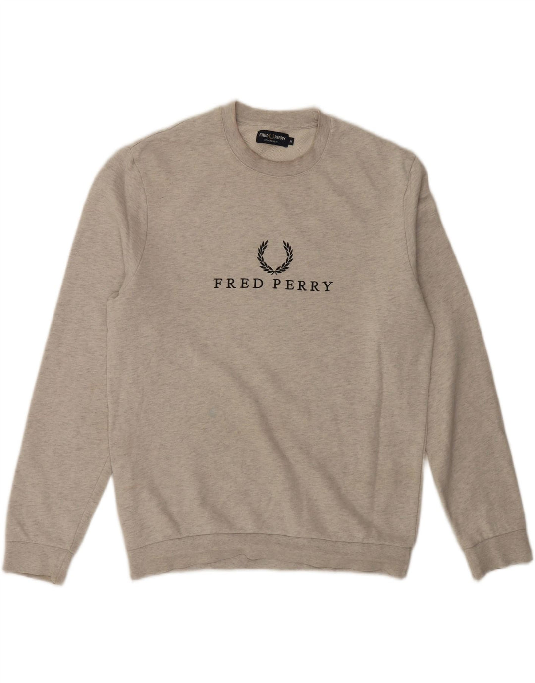 Felpa grafica da uomo Fred Perry in cotone grigio medio