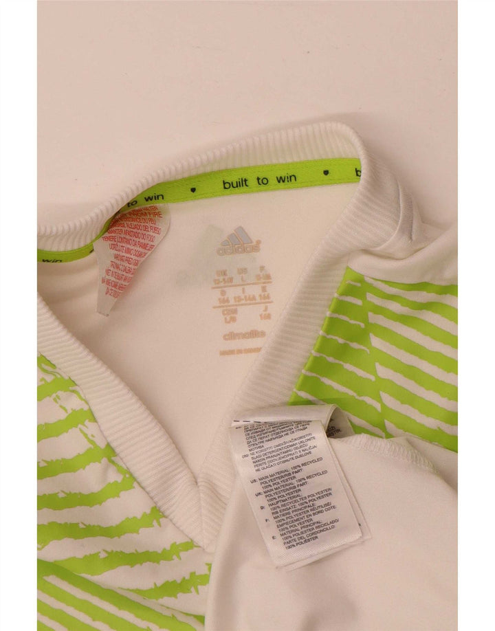 T-shirt grafica Adidas da ragazzo Climalite 13-14 anni in poliestere bianco