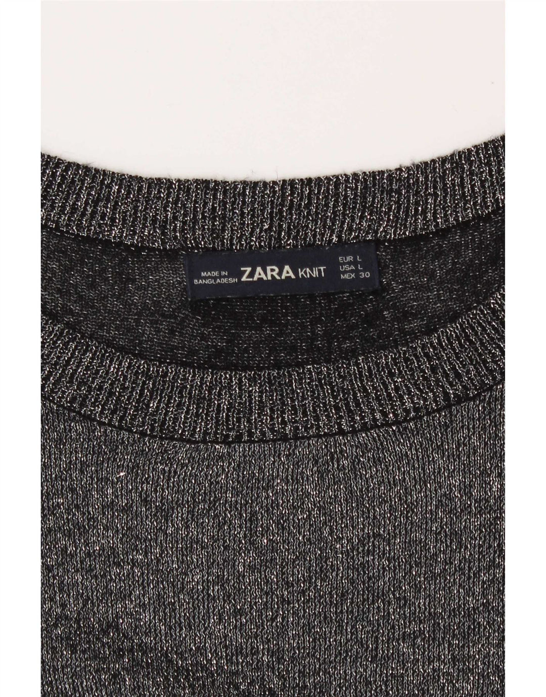 Top Zara da donna a maniche lunghe UK 16 grande grigio