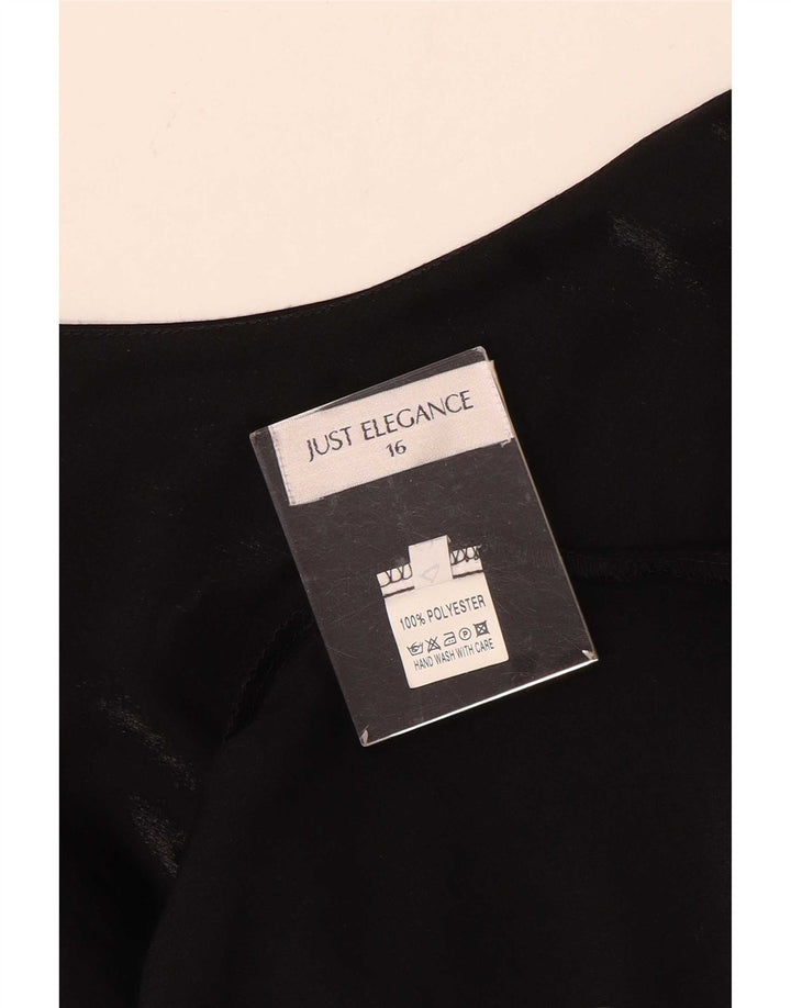 Abito lungo senza maniche da donna Just Elegance UK 16 grande poliestere nero